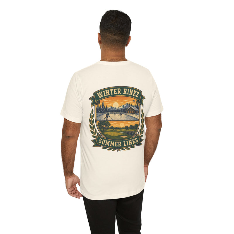 Winter Rink Summer Links T-Shirt - Hockey and Golf Vintage Tee | Crossbar Athletic